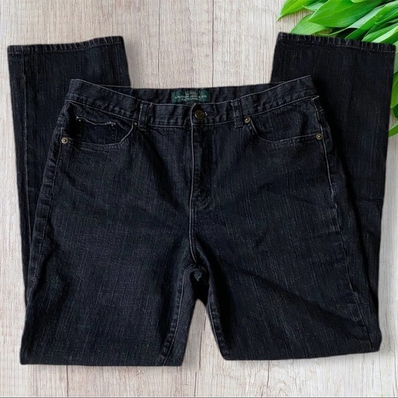Lauren Ralph Lauren Denim - lauren Ralph Lauren Black Classic Straight Leg Cotton Denim Jeans Size 10